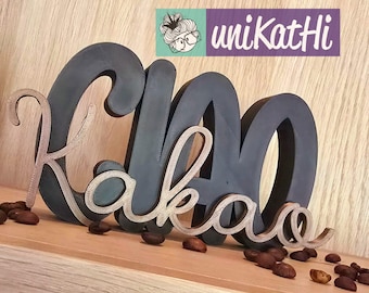 3D print file, lettering "Ciao Kakao" STL, 3mf, home, decoration, living, 3D printing, private incl. mini commercial license
