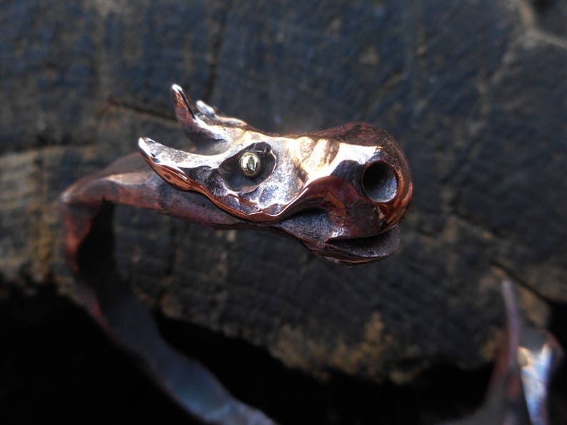 DRAGON Copper Cuff Bracelet for New Boyfriend Gift for Him Sci-Fi Fan Jewelry Blacksmith Made Bracelet Copper Ancient Jewelry