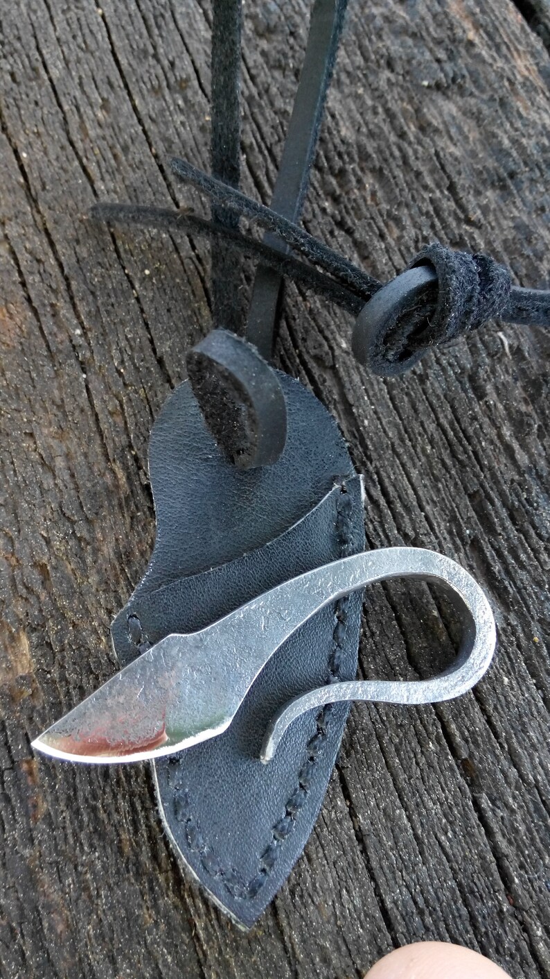 Neck Knife Necklace With Sheath / Blacksmith Made Knife / Etsy