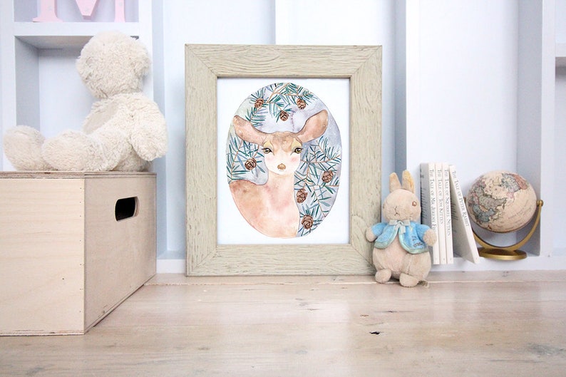 Woodland Animal Nursery Decor Deer Nursery Print Woodland Etsy