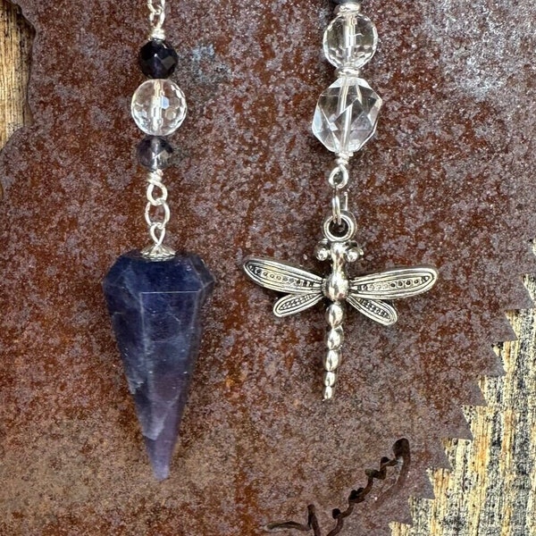 Iolite pendulum. Handmade, one of a kind. Unique.