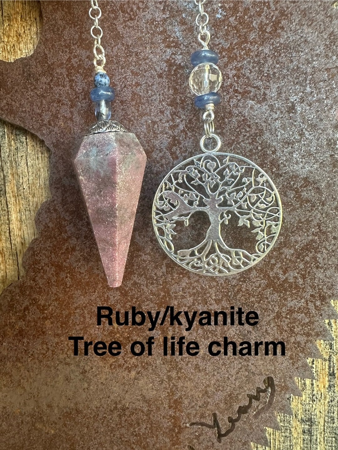 Ruby Kyanite Pendulum: Handmade Tree of Life Charm - Etsy