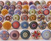 Assorted Flat Ceramic Knobs Multicolor Multidesign Ceramic Door Knobs Kitchen Cabinet Drawer Pulls Hardware Knobs Cabinet Knobs Drawer Knobs
