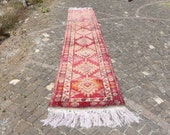 vintage area rug, herki runner rug, aztec runner rug, 2.5 x 13.4 ft. free shipping, turkey rug, vintage wool rug, anatolian carpet, MB2228
