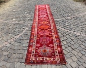 runner rug, 2.6 x 12.9 ft. free shipping, turkish rug, vintage herki rug, hallway rug, anatolian rug, decorative rug, tribal rug, MB2253