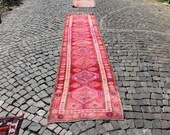runner rug, vintage boho rug, herki rug, 2.7 x 12.5 ft. decorative runner rug, area rug, nomadic wool runner rug, hallway area rug, MB2243