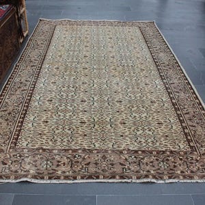Diningroom rug, Turkish rug, Vintage rug 5.9 ft x 9.6 ft Free Shipping Runner rug , Wool rug , Boho decor rug, Oushak rug, Floor rug  MB7102