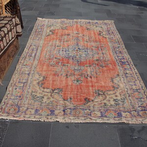 bohemian rug Free Shipping area rug, vintage rug 5.2 x 9 ft oushak rug, old nomadic rug, unique rug, turkish rug, decorative rug MB14918 image 2
