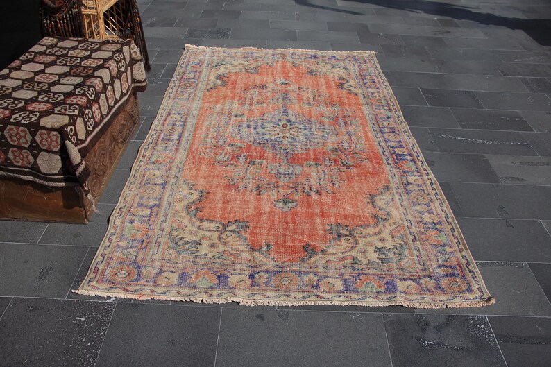 bohemian rug Free Shipping area rug, vintage rug 5.2 x 9 ft oushak rug, old nomadic rug, unique rug, turkish rug, decorative rug MB14918 image 2