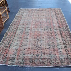 Turkish rug, Vintage rug, Bedroom rug, Large area rug, Oriental rug, Handmade rug, Boho rug, Home decor, Diningroom rug 5.6 x 8.8 ft MBZ4089