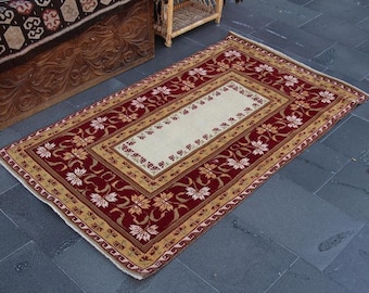Dywan vintage, dywanik, dywan turecki, dywan boho, ręcznie robiony dywan, dywan dekoracyjny 3 x 5,1 stopy, dywan do domu, dywan boho do biura MB15191
