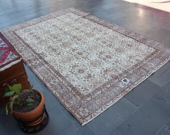 トルコのオリエンタルラグ、ヴィンテージラグ、エリアラグ、素朴な