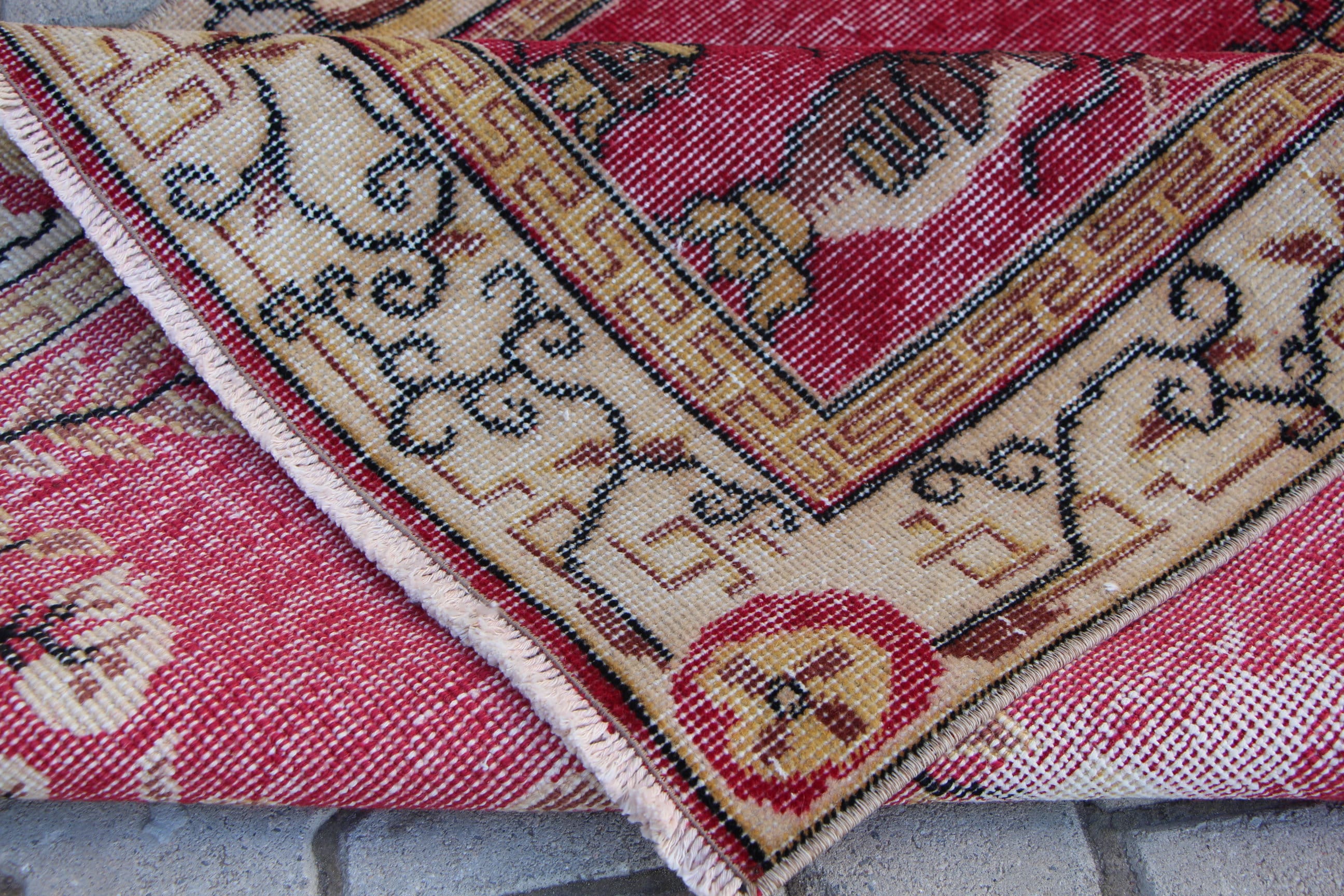 Handmade red rug turkish area rug anatolian rug 3.8 x 7.1 Etsy