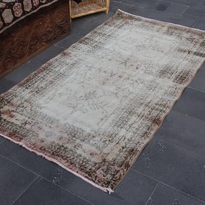 Turkish area rug, Handmade rug, Vintage rug, Oriental rug, Oushak rug, Bohemian rug, Home decor, Livingroom rug, 3.6 Ft x 6.7 Ft  MB14427