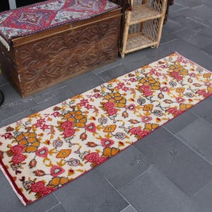 Turkish rug, Vintage rug, Small rug, Area rug 2.1 x 6.6 Ft Handmade rug, Turkey rug, Boho rug, Wool rug, Doormat rug, Floor rug MBZ3573