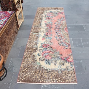 Geometric runner, Colorful turkish rug, Corridor rug, Hallway rug, Home decor, Bohemian rug, Wool rug, Aztec rug, Rug, 2.8 x 9.4 Ft MB13932