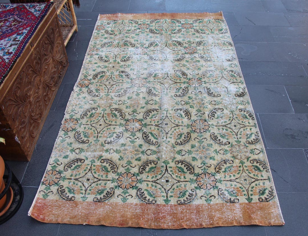トルコ絨毯、ヴィンテージ絨毯、寝室絨毯、エリア絨毯、オリエンタル