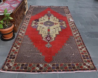 Dywan turecki, dywan vintage, dywanik, darmowa wysyłka, 4,9 stopy x 10,6 stopy, dywan w stylu boho, dywan anatolijski, duży dywan, dywan wełniany, dywan oushak MB7186