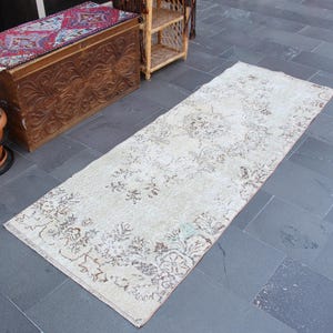 Turkish rug, Area rug, Vintage rug, Bohemian rug, Oushak rug, Home decor, Rustic rug, Wool rug, Organic wool rug 2.7 ft x 7.3 ft MBZ4156