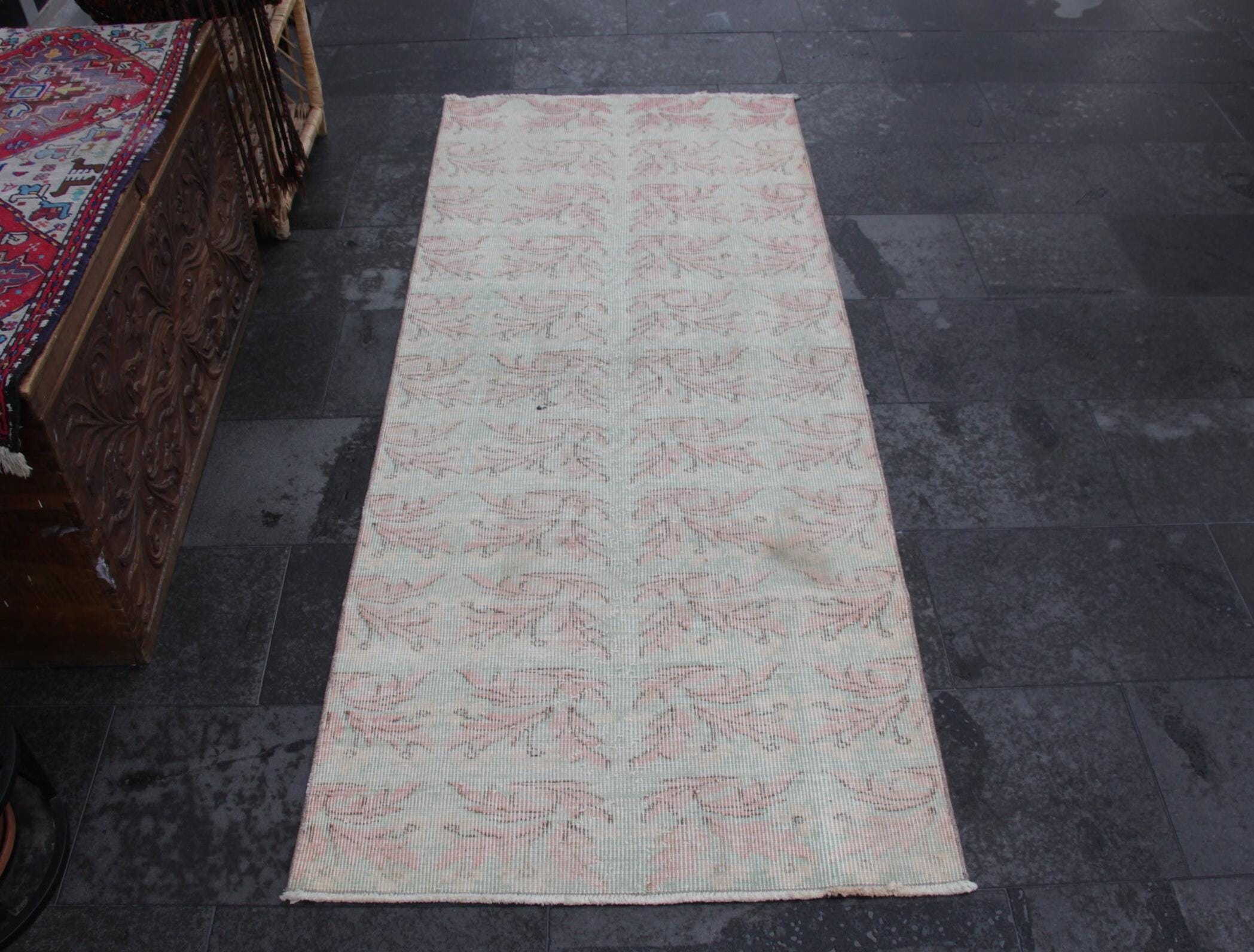 トルコ絨毯、ヴィンテージランナーラグ、ハンドメイドラグ、ホーム