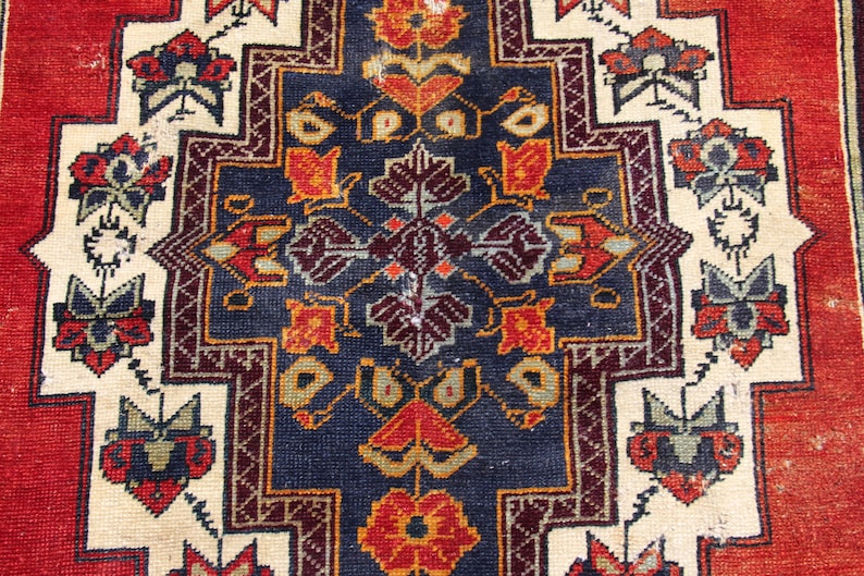 Turkish Kilim Rug Small Area Rug Red Doormat Rug 4.9 X 6 Etsy