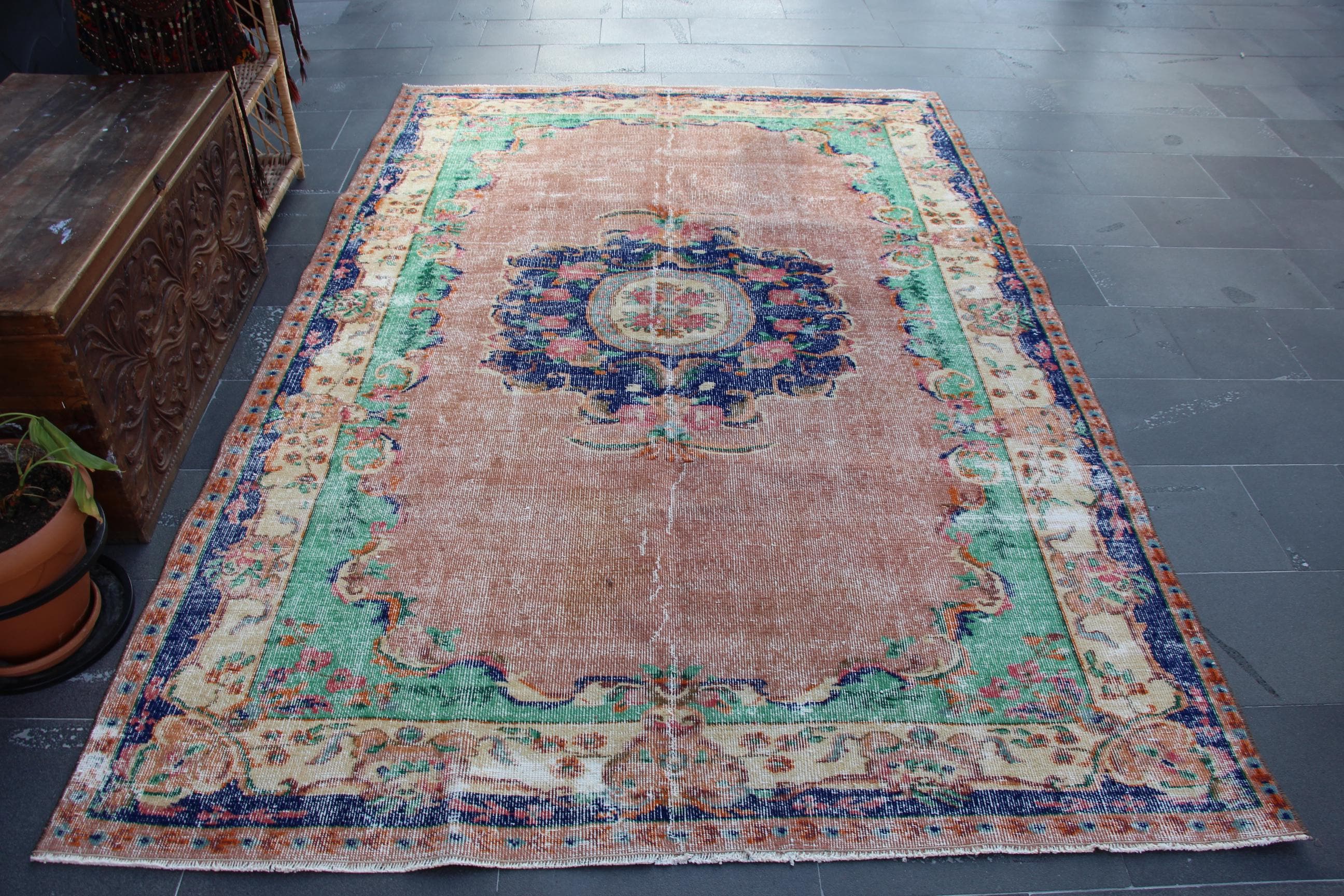 137×123 “Rose quartz”ViNTAGE TURKiSH RUG CSOHR046GR17000577_CSOH0577_1o