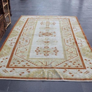 Turkish rug, Vintage rug, Large rug, Area rug 6.6 x 9.7 ft Handmade rug, Turkey rug, Boho rug, Wool rug, Doormat rug, Floor rug MBZ4002