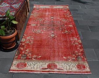 turkish rug, vintage rug, oushak rug Free Shipping 3.6 x 9.4 ft wool rug , bohemian rug , oriental rug  runner rug , kitchen rug MB7894