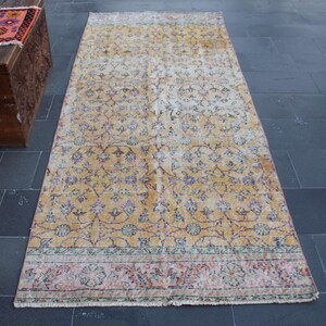 Vintage rug, Turkish runner rug, Stairway  rug, Home decor, Wool boho rug, Loft house decor, Oushak rug, Hallway rug 3.9 x 9.9 ft MB14600