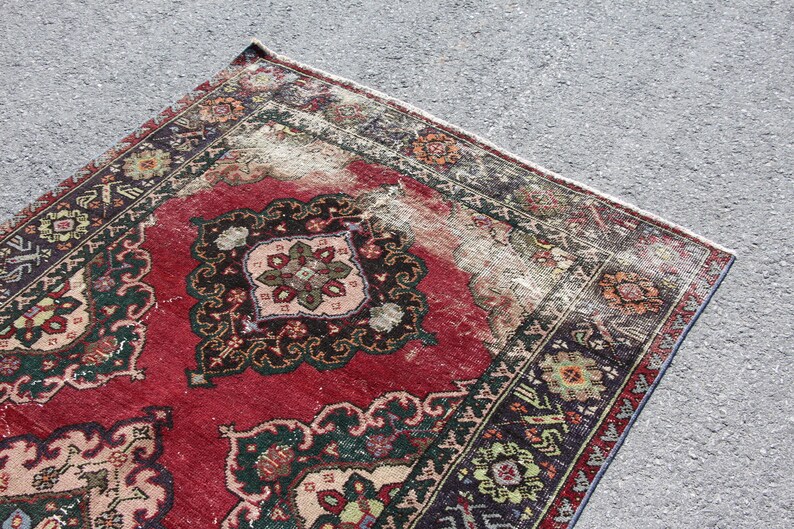 runner rug turkish rug vintage rug Free Shipping 4.3 x 12.8 ft oushak runner rug organic wool rug MB6520 floor rug hallway rug