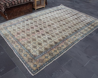 turkish rug, vintage rug, oushak rug , area rug Free Shipping 6.4 x 9.4 ft nomadic rug , turkey rug , boho rug , wool rug ,  MB14952