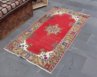 Türkischer Teppich, Kleiner Teppich, Dekorativer Teppich, Boho Teppich, Bodenteppich, Boho Wohndekor, Schlafzimmerteppich, Wollteppich 100 x 150 cm MB5575