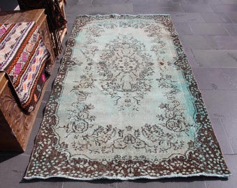 Turkish rug, Vintage rug, Small rug, Area rug  3.9 x 7.1 ft Handmade rug, Turkey rug, Boho rug, Wool rug, Doormat rug, Floor rug MBZ4718