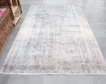 turkish vintage rug, oushak rug 5.7 x 9.4 ft Free Shipping area rug, rustic rug wool rug bohemian rug handknotted rug decorative rug MBZ3929