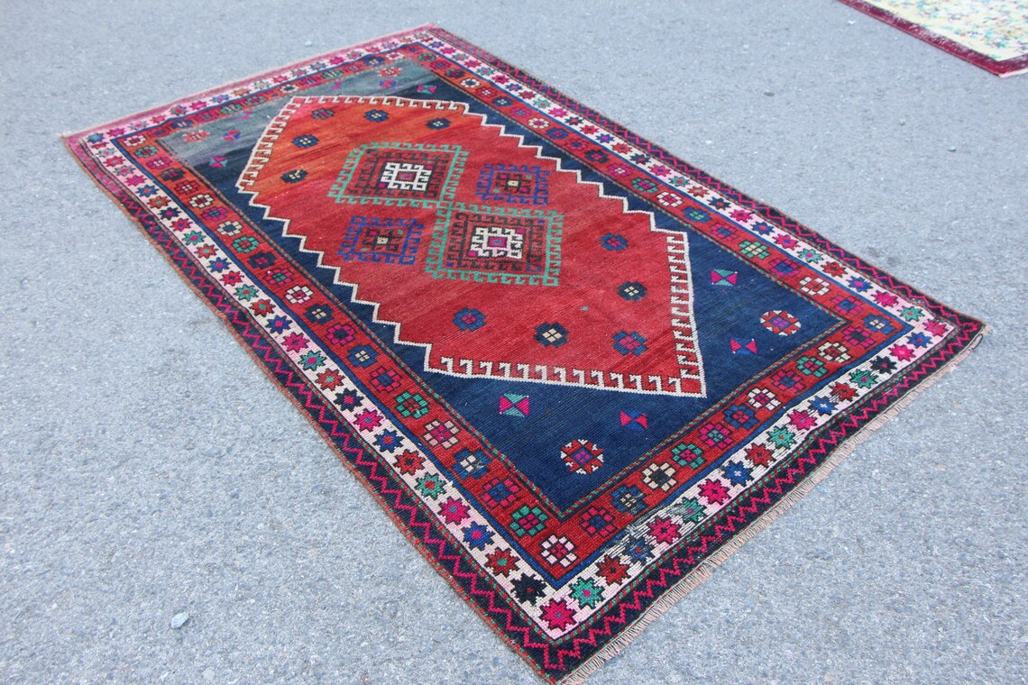 SchlafzimmerTeppich türkischer roter Teppich Boho Teppich | Etsy