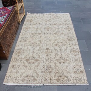 Turkish area rug, Handmade rug, Vintage rug, Oriental rug, Oushak rug, Bohemian rug, Home decor, Livingroom rug, 3.8 Ft X 6.9 Ft  MB14130