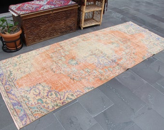 Turkish rug, Vintage runner rug, Kitchen rug, Oushak rug, Boho decor, Home decor, Loft decor, Hallway rug, Corridor rug 3.6 x 9.4 ft MB14001