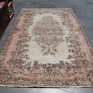 large rug , handknotted rug , vintage turkish rug , natural wool rug Free Shippinge  5.2 x 9.1 ft decorative rug , bohemian area rug MBZ2979