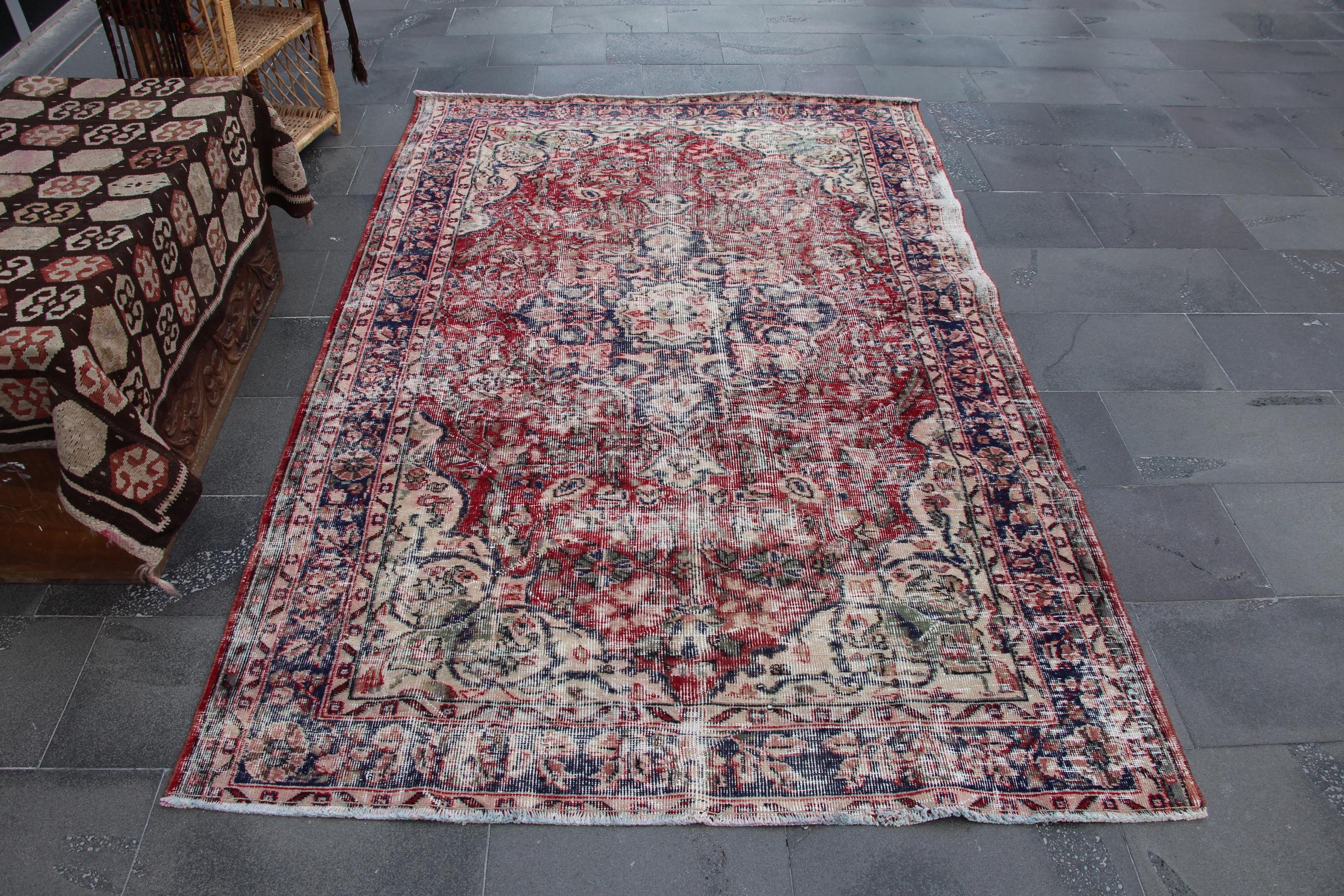 Turkish Faded Rug, Vintage Area Rug, Handmade Rug, Bohemian Rug