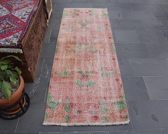 Turkish runner rug, Vintage Kilim Runner rug, Hallway rug, area rug, Bohemian rug, Home decor, Rustic decor runner, 2.5 ft x 7.0 ft MBZ3561