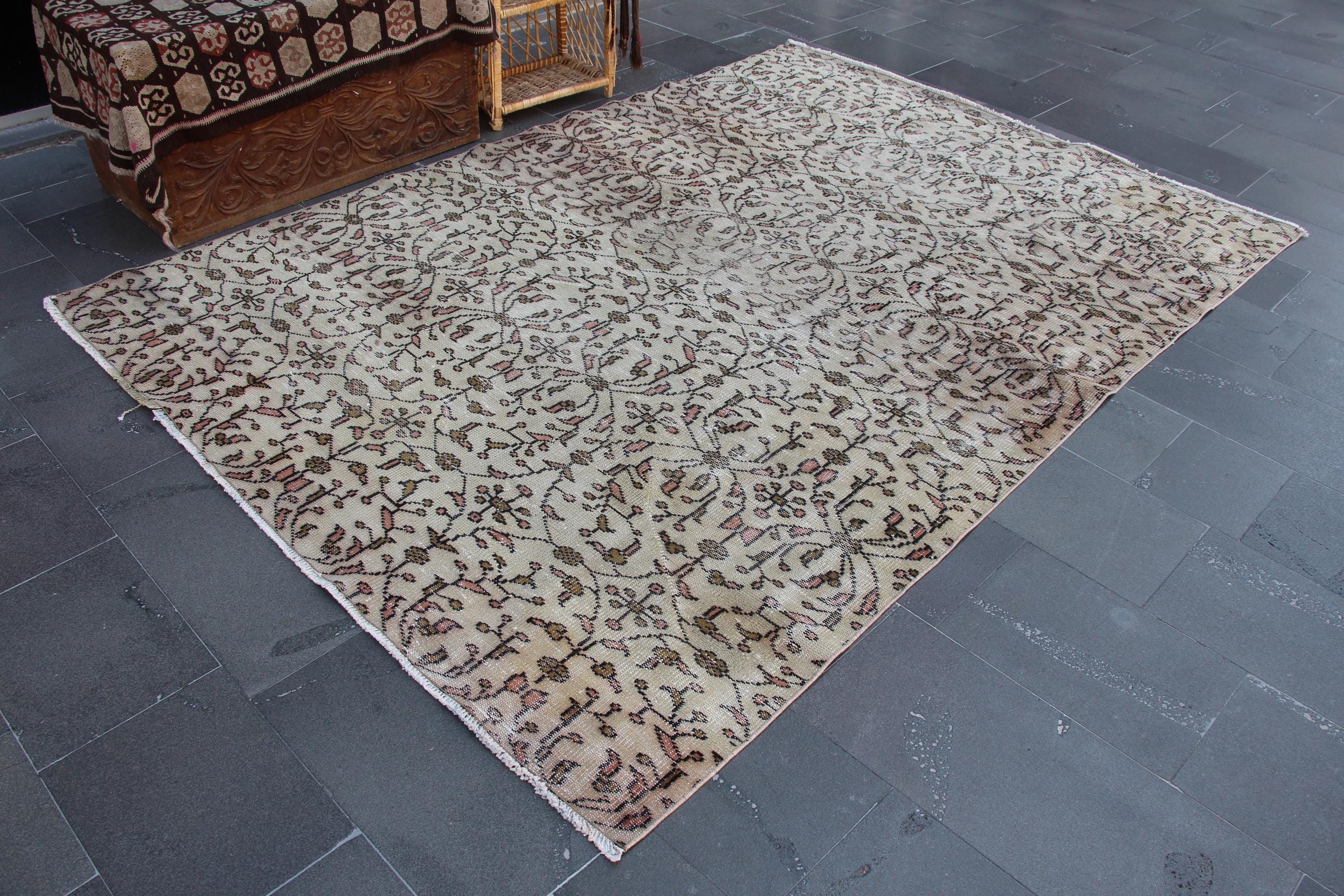 Turkish Rug, Vintage Rug 6.3 X 8.9 Ft Free Shipping Large