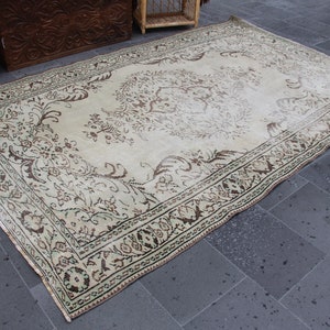 Turkish rug, Vintage rug, Bedroom rug, Large area rug, Oriental rug, Handmade rug, Boho rug, Home decor, Diningroom rug 5.3 x 8.4 ft MBZ0116