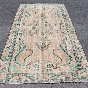 Faded rug, Large area rug, Turkish vintage rug, Handmade boho rug, Home decor, Diningroom rug, Oriental rug, Carpet 4.7 ft x 8.9 ft MB11906