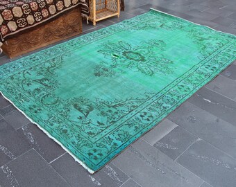 Diningroom rug, Handknotted rug, Vintage rug 5.4 x 8.6 ft Turkish rug, Wool rug, Large rug, Tribal rug, Area rug, Muted wool rug, MB15073