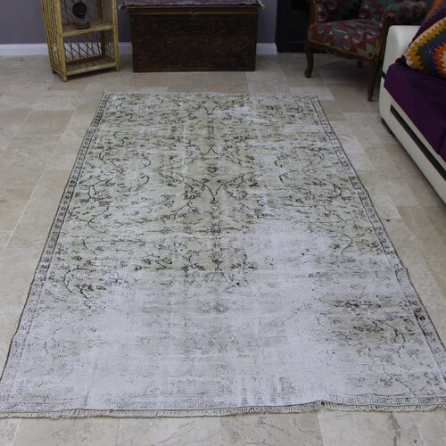 Turkish area rug, Vintage large rug, Handmade rug, Home decor, Diningroom rug, Oushak rug, Bohemian rug, Oriental rug 5.0 ft x shops 9.1 ft MB9647