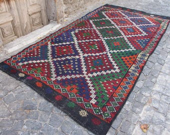 turkish kilim rug, small area rug, 6.1 x 11.2 ft. handmade kilim rug, vintage decorative rug, anatolian kilim rug, bohemian kilim rug MB8296