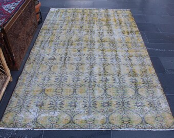 Alfombra hecha a mano, alfombra turca para decoración del hogar, alfombra de cocina, alfombra de entrada, alfombra vintage, alfombra anatolia, alfombra art déco, 1,47 m x 2,48 m (MBZ2488)