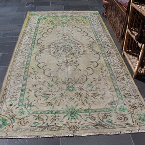Oushak turkish rug, Vintage rug, Handmade rug, Antique rug, Floor rug, Boho home, Home decor, Bohemian rug, Wool rug, 4.5 x 9 Ft MBZ2855