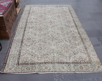 Turkish rug, Floor rug, Large rug, Living room rug, Oushak rug, Handmade rug, Vintage rug, Bohemian rug, Boho decor, 5.2 x 8.6 ft MBZ3216