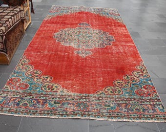 Turkish rug, Runner rug, Hallway rug, Bohemian rug, Decorative rug, Wool rug, Oushak rug, Area rug, Handmade rug 6 x 12 ft, MB15275